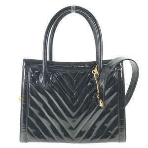 CHANEL Vintage Black Leather Shoulder Bag